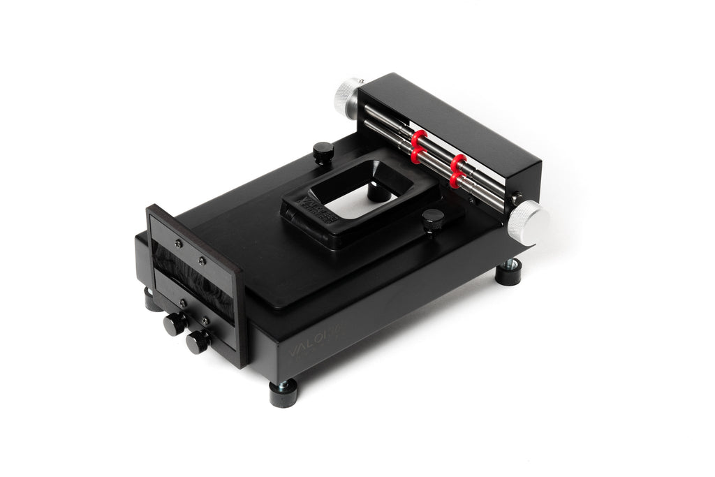 VALOI Advancer v2 with a film holder on a white background.