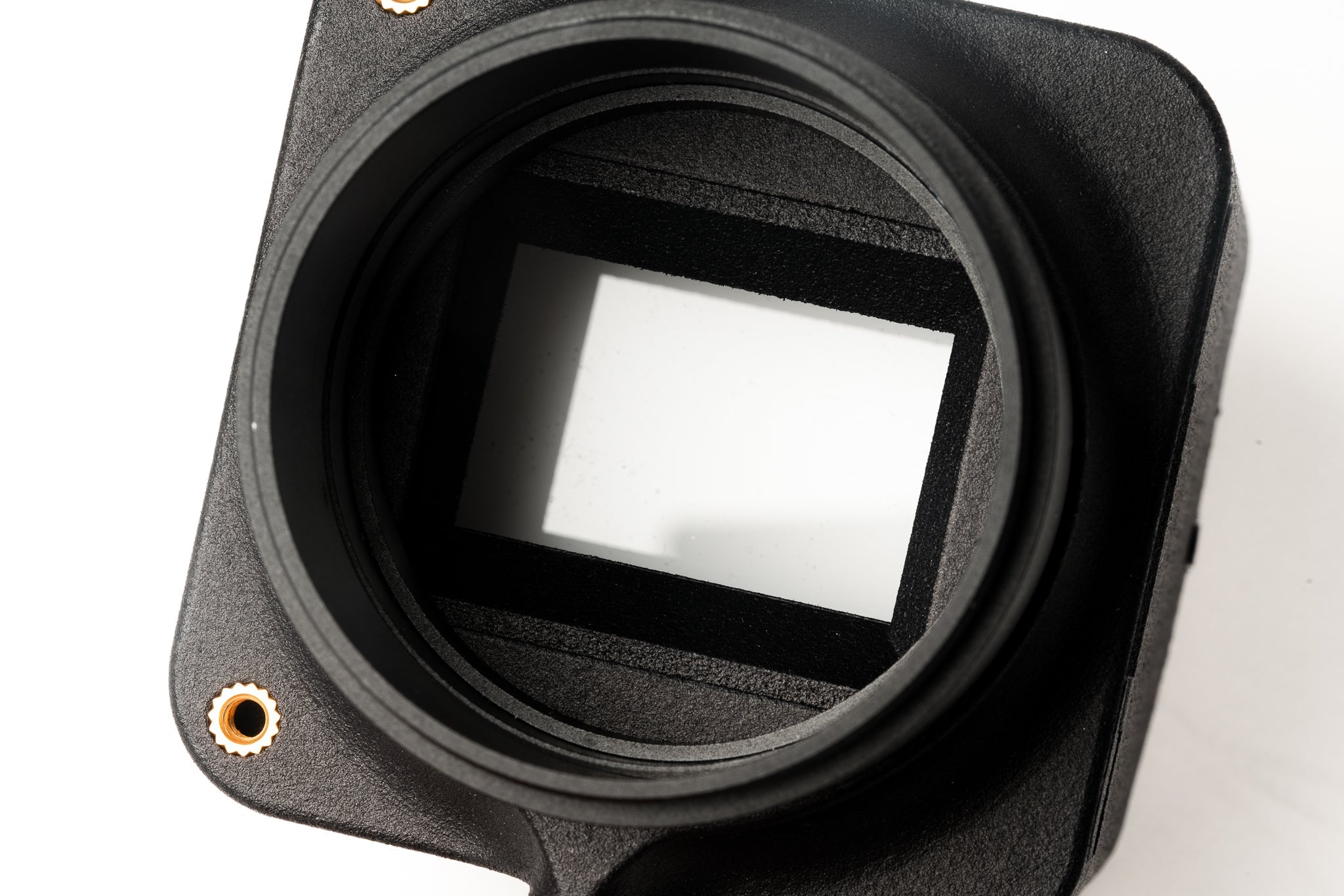 Valoi easy35 body close-up with holder installed on a white background.