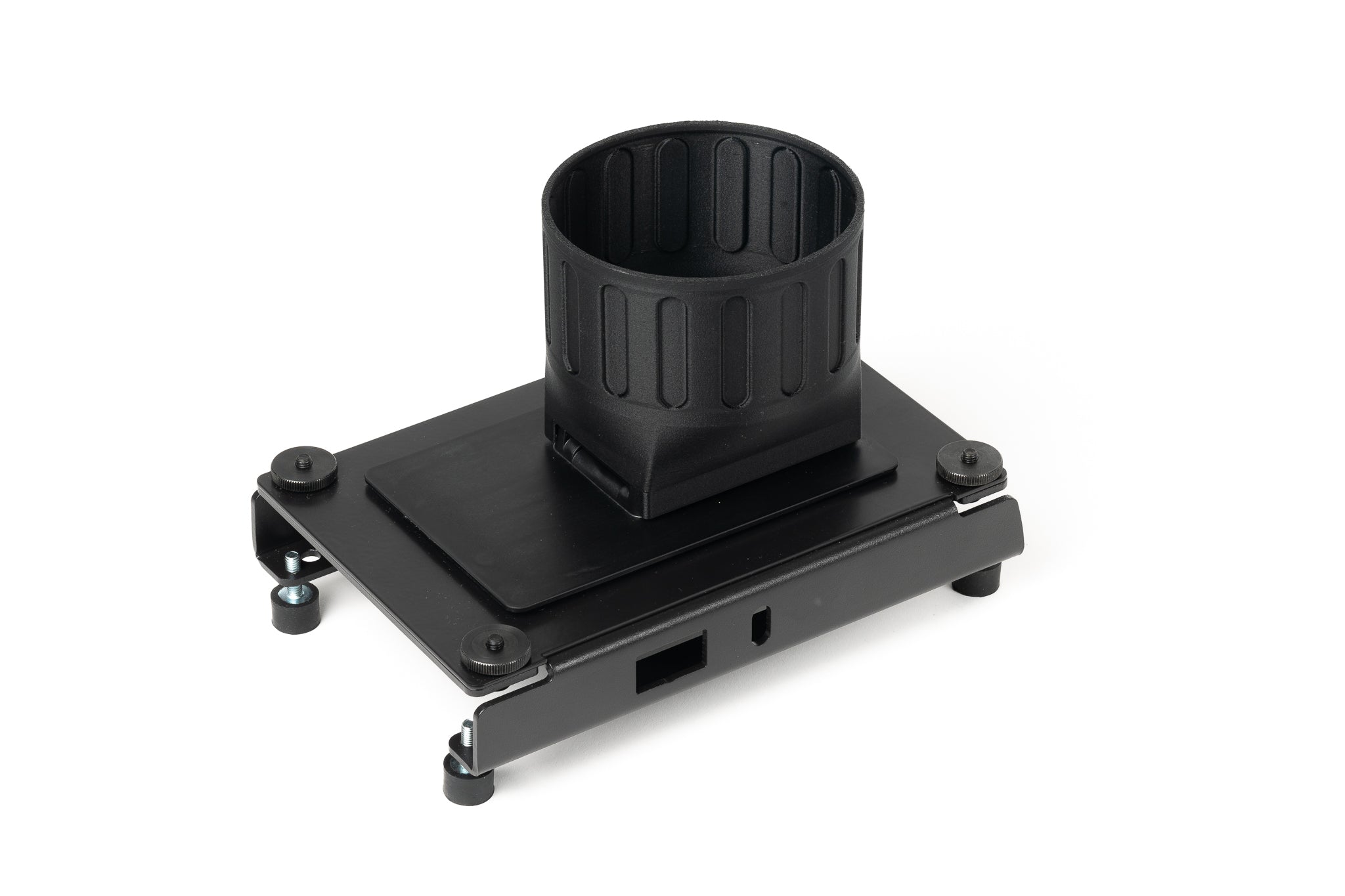 Valoi holder hood attached to a holder on a white background.