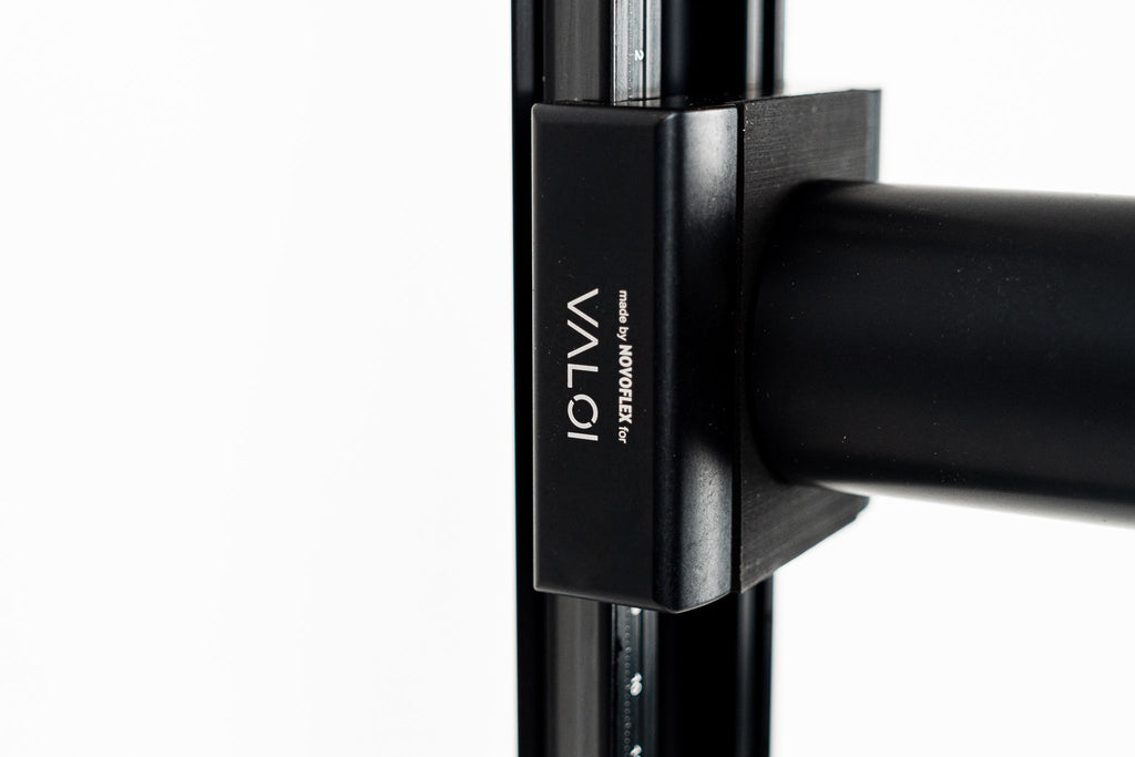 Novoflex Repro 650 stand close-up with text on a white background.