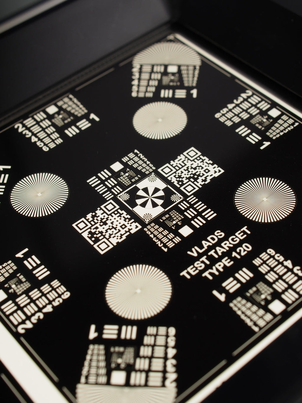 Vlad's Test Targets extreme close-up.