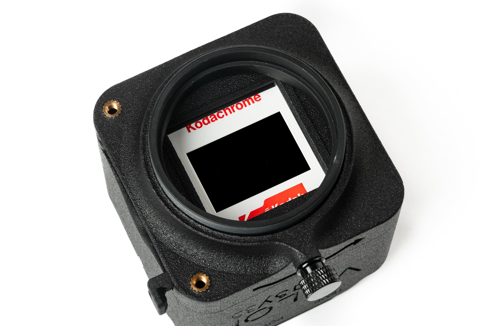 easy35 Slide Holder with a slide attached to a body on a white background.